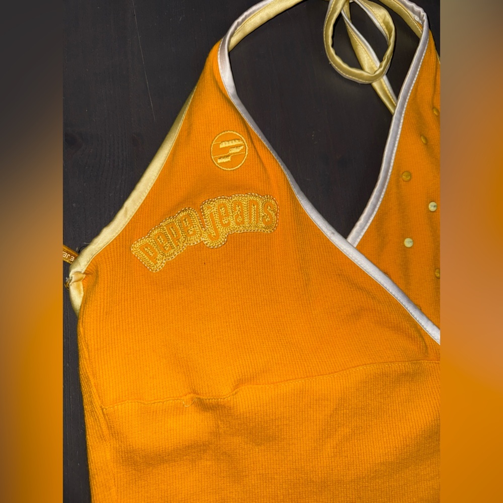 Y2k Pepe Jeans Yellow Halter Dress - Picture 8 of 14